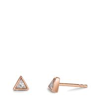 Clous d'oreilles Argent Zircone 2 Pierres rosé Plaqué or Ø4.5 mm-608910
