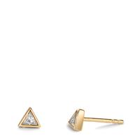 Clous d'oreilles Argent Zircone 2 Pierres jaune Plaqué or Ø4.5 mm-608911