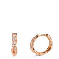 Créoles à charnières Argent Zircone rosé Plaqué or-608913