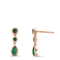 Pendant d'oreilles Argent Zircone vert, 6 Pierres rosé Plaqué or-608922