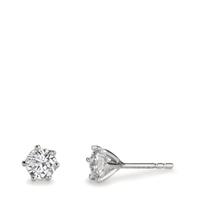Clous d'oreilles Or blanc 18K Cultivé en laboratoire de diamant 1 ct, 2 Pierres, w-si Ø5.5 mm-609039