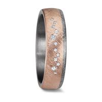 Alliance Tantale 999, Or rose 14K Diamant 0.105 ct, 12 Pierres, w-si-609067