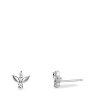 Clous d'oreilles Argent Zircone 4 Pierres Rhodié Ø7 mm-609137
