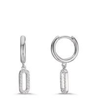 Créoles à charnières Argent Zircone Rhodié-609145