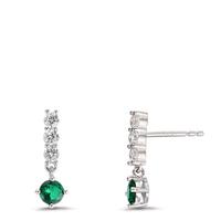 Pendant d'oreilles Argent Zircone 8 Pierres Rhodié-609149