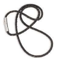 Collier Leder, Edelstahl 60 cm Ø3 mm-609257