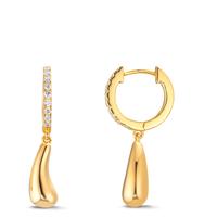 Klappcreolen Silber Zirkonia 18 Steine gelb vergoldet Tropfen-609282