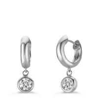 Créoles à charnières Argent Zircone 2 Pierres Rhodié-609284