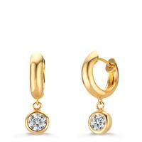 Klappcreolen Silber Zirkonia 2 Steine gelb vergoldet-609285