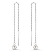 Durchziehohrhänger Silber rhodiniert shining Pearls, 2 Perlen, 5 mm-609292
