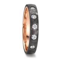 Partnerring Carbon, 585/14 K Rotgold Diamant 0.25 ct, 5 Steine, w-si-609376