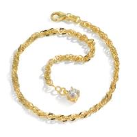 Chaînette de cheville Argent Zircone jaune Plaqué or 23-25 cm-609421