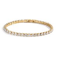 Bracelet Acier inoxydable Zircone jaune PVD 19 cm-609440