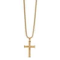 Collier Acier inoxydable jaune PVD Croix 55 cm-609547