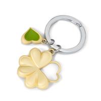 Porte-clés Métal jaune PVD Feuille de Trèfle Ø35 mm-609578