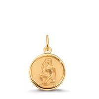 Pendentif avec gravure Or jaune 9K Signe Astrologique Vierge Ø12 mm-609674