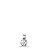 Pendentif Or blanc 9K Zircone Ø4 mm-609821