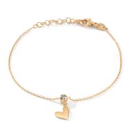 Bracelet Argent Zircone jaune Plaqué or Coeur 17-20 cm-609944