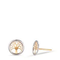 Clous d'oreilles Or jaune 14K Bicolore Arbre de la vie Ø8 mm-609966