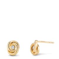 Clous d'oreilles Or jaune 9K Zircone 2 Pierres Ø7 mm-610002