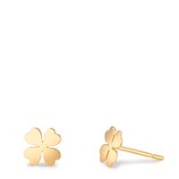 Clous d'oreilles Or jaune 9K Feuille de Trèfle Ø6 mm-610035