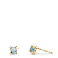 Ohrstecker 375/9 K Gelbgold Topas hellblau, 2 Steine Ø4.3 mm-610069