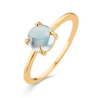 Fingerring 375/9 K Gelbgold Topas hellblau, 5.5 mm-610078