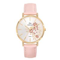 Uhr Edelstahl, Metall gelb IP beschichtet Rose Ø36 mm-610223