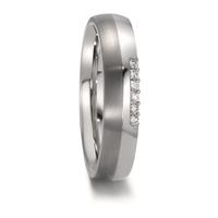 Partnerring Edelstahl, Titan Diamant 0.09 ct, 5 Steine, w-si-610271