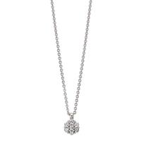 Collier Silber Zirkonia 7 Steine rhodiniert Blume 38 cm-610317