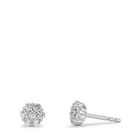 Ohrstecker Silber Zirkonia 14 Steine rhodiniert Blume-610319