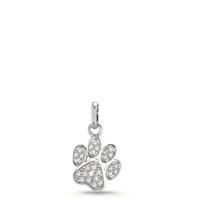 Pendentif Argent Zircone Rhodié Patte Ø9.5 mm-610328