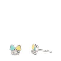 Ohrstecker Silber Zirkonia 20 Steine rhodiniert Schmetterling Ø6 mm-610347