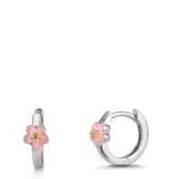 Klappcreolen Silber Zirkonia gelb, 2 Steine rhodiniert Blume-610357