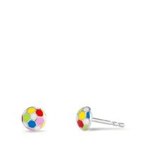 Clous d'oreilles Argent Rhodié Football Ø6 mm-610359