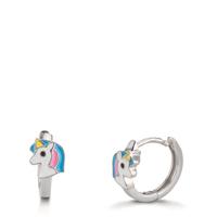 Créoles à charnières Argent Rhodié Licorne-610363