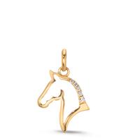 Pendentif Argent Zircone 5 Pierres jaune Plaqué or Cheval-610374