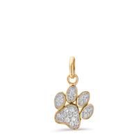 Pendentif Or jaune 9K Zircone Patte Ø9.5 mm-610400
