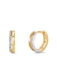 Klappcreolen 375/9 K Gelbgold Zirkonia 16 Steine bicolor-610408
