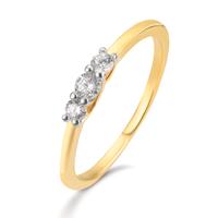Fingerring 375/9 K Gelbgold Zirkonia 3 Steine-610416