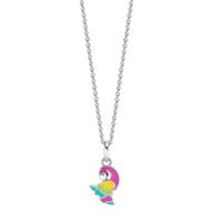 Chaînette avec pendentif Argent Rhodié Perroquet 36-38 cm-610420