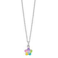 Halskette mit Anhänger Silber Zirkonia rhodiniert Blume 36-38 cm verstellbar-610423