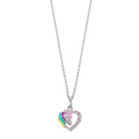 Chaînette avec pendentif Argent Zircone rose Rhodié Cheval 36-38 cm-610429
