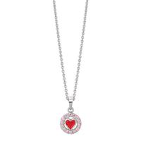 Chaînette avec pendentif Argent Zircone rose Rhodié 36-38 cm-610430