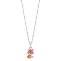 Halskette mit Anhänger Silber rhodiniert Fuchs 36-38 cm verstellbar-610431