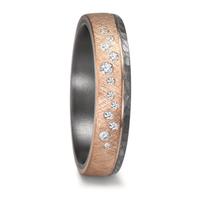 Partnerring 999 Tantal, 585/14 K Rosegold Diamant 0.105 ct, 12 Steine, w-si-610466