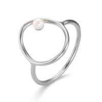 Fingerring Silber Süsswasserzuchtperle weiss, 3 mm Ø14 mm-610485