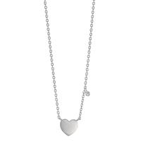 Collier Silber Zirkonia weiss Herz 42-47 cm verstellbar-610487