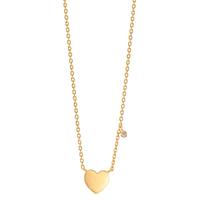 Collier Silber Zirkonia weiss gelb vergoldet Herz 42-47 cm verstellbar-610488