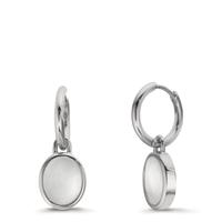Creole mit Einhänger Silber Perlmutt weiss, 2 Perlen 9-9.5 mm Ø14 mm-610489